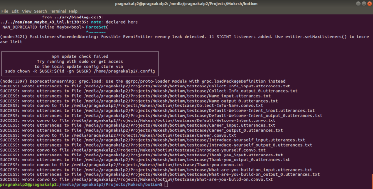 Botium Setup and Test Case Generation for Dialogflow Agent